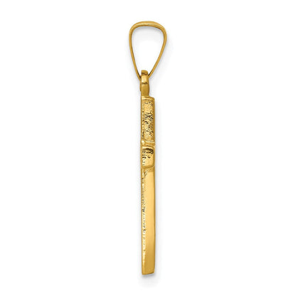 14K Gelbgold 14K Klein Hohl Kreuz Charm
