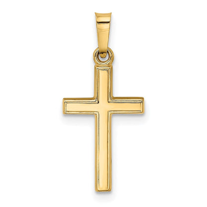 14K Gelbgold 14K Klein Hohl Kreuz Charm