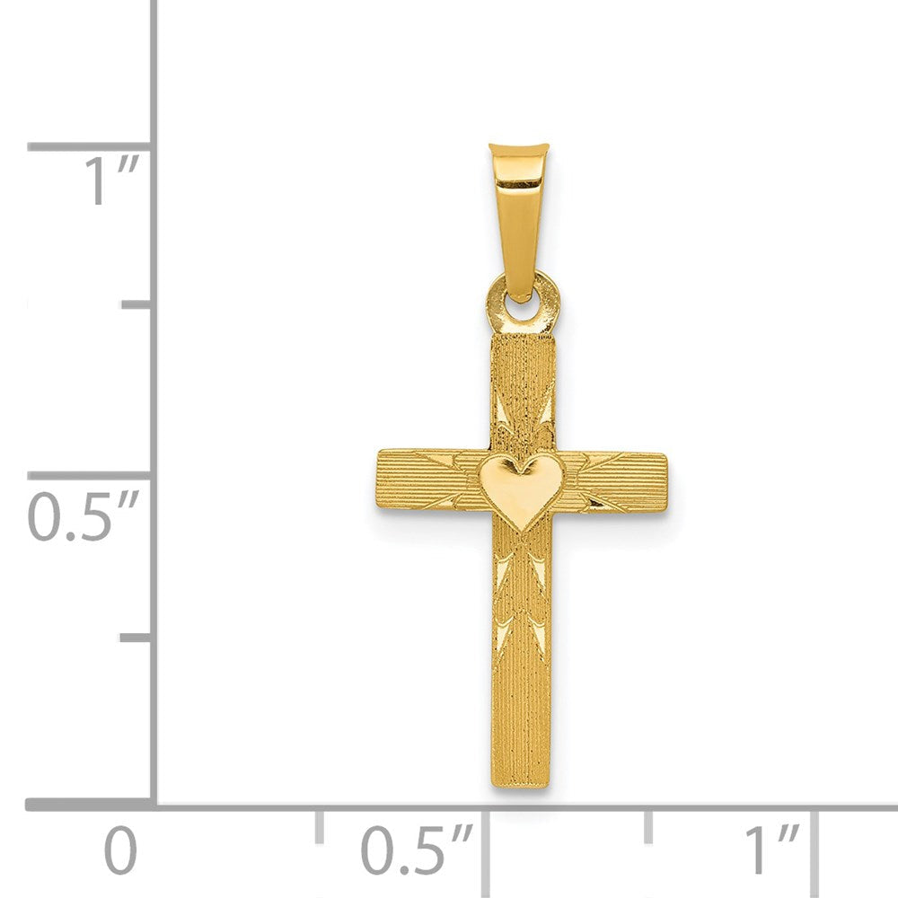 14K Gelbgold 14K Klein Hohl Kreuz Charm