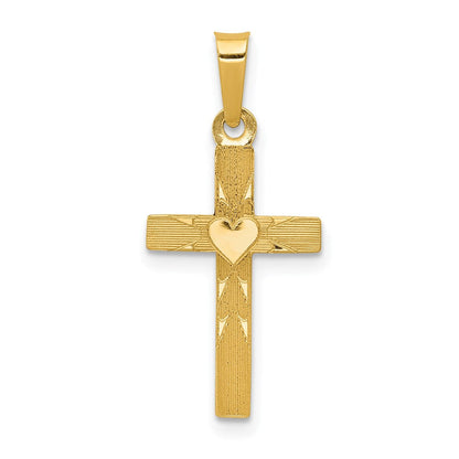 14K Gelbgold 14K Klein Hohl Kreuz Charm