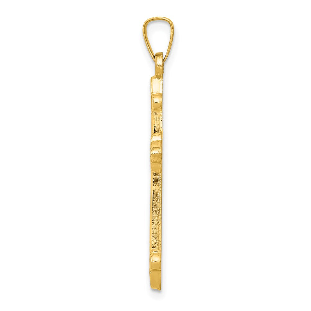 Fleur-de-Lis-Kreuzanhänger aus 14K Gelbgold