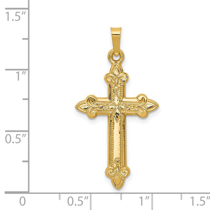 Fleur-de-Lis-Kreuzanhänger aus 14K Gelbgold