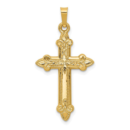 Fleur-de-Lis-Kreuzanhänger aus 14K Gelbgold