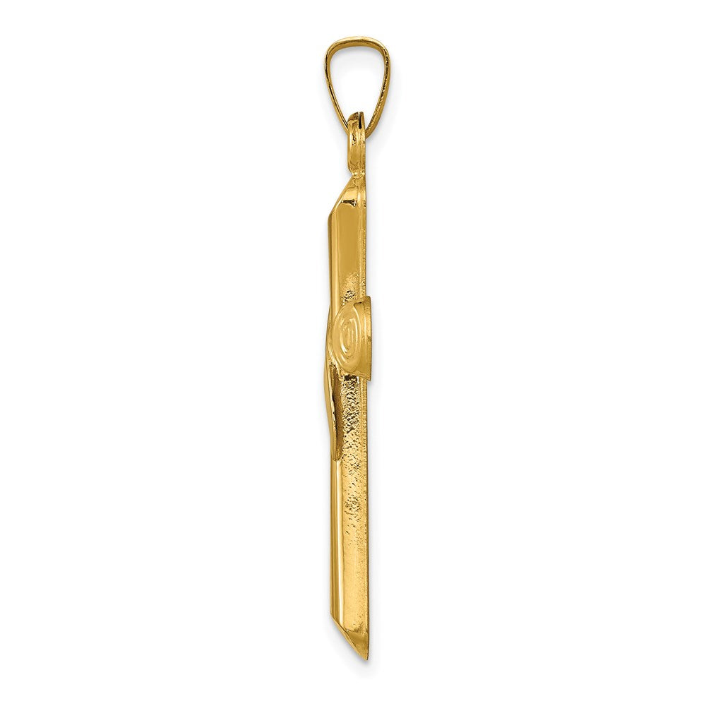 14K Bicolor 14K Bicolor Hohl Kreuz mit Drape Anhänger