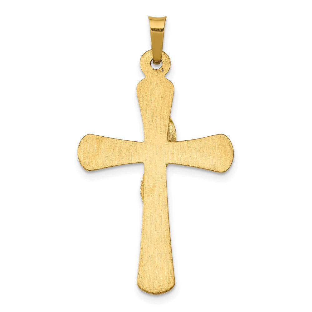 14K Bicolor 14K Bicolor Hohl Kreuz mit Drape Anhänger