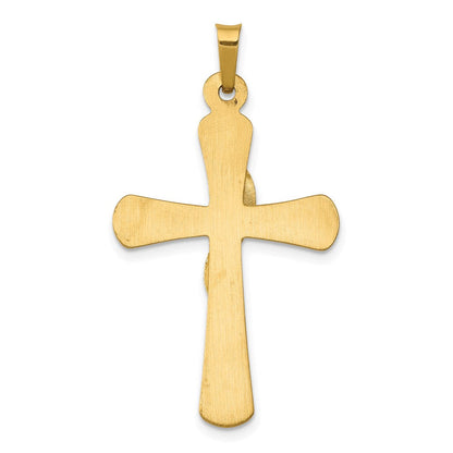 14K Bicolor 14K Bicolor Hohl Kreuz mit Drape Anhänger