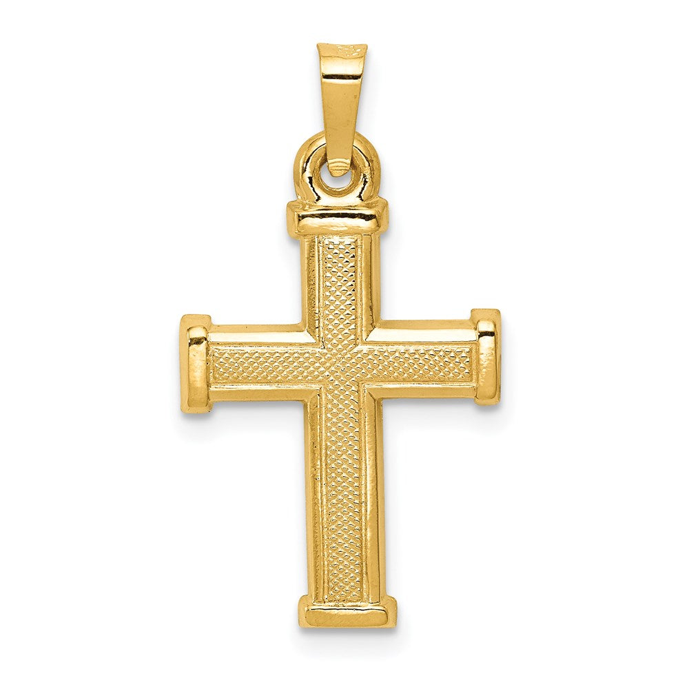 14K Gelbgold 14K Hohl Lateinisch Kreuz Anhänger