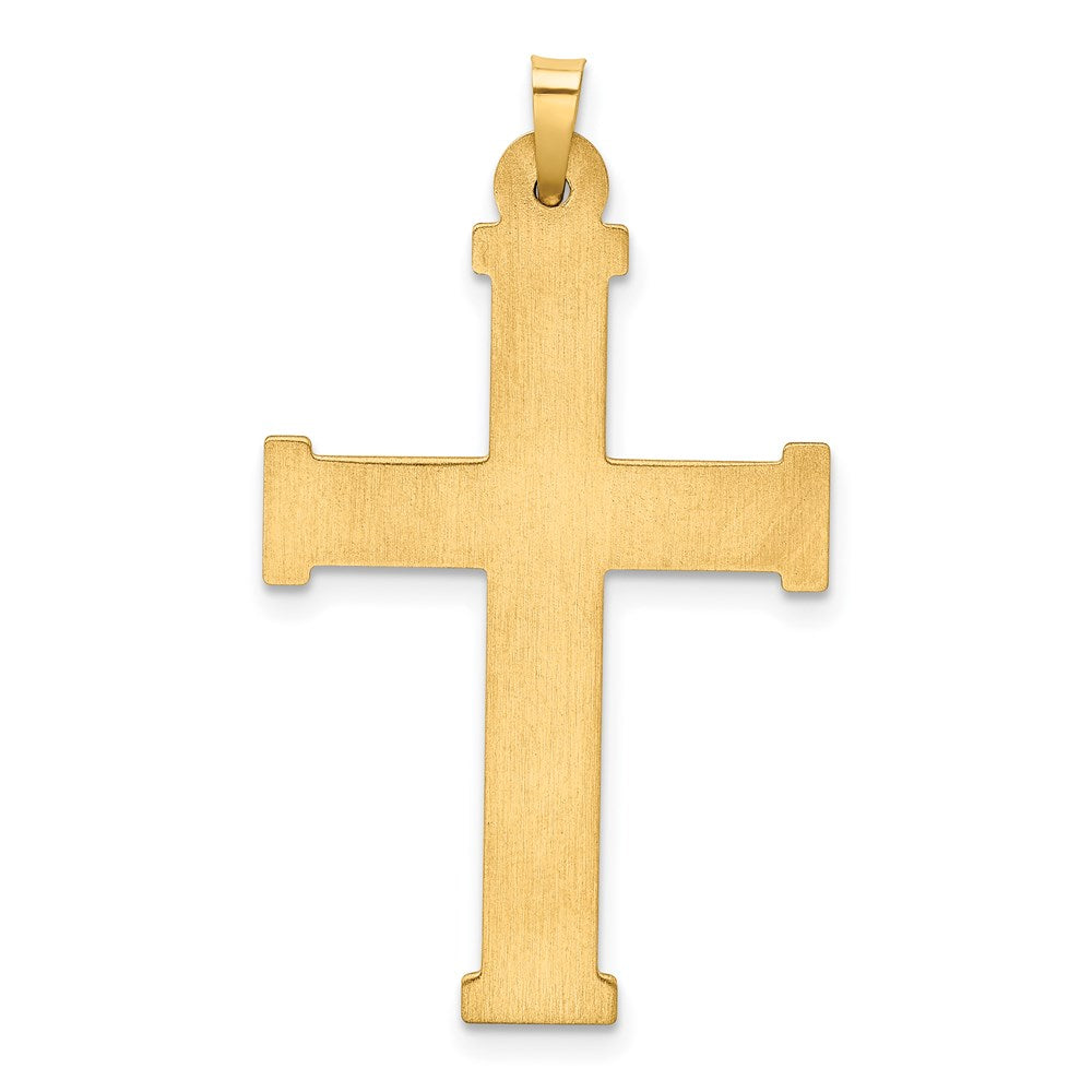 14K Gelbgold Hohl Lateinisch Kreuz Anhänger