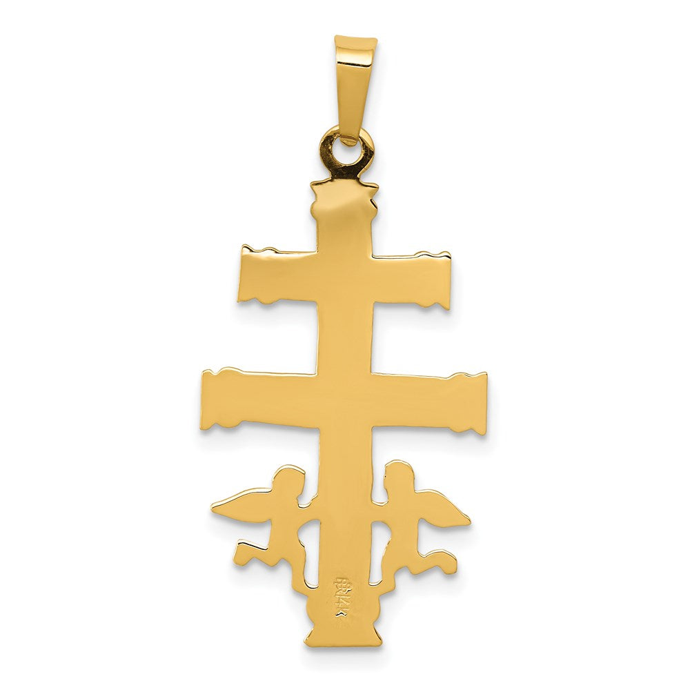 14K Bicolor-Gold Cara-Vaca-Kruzifix-Anhänger