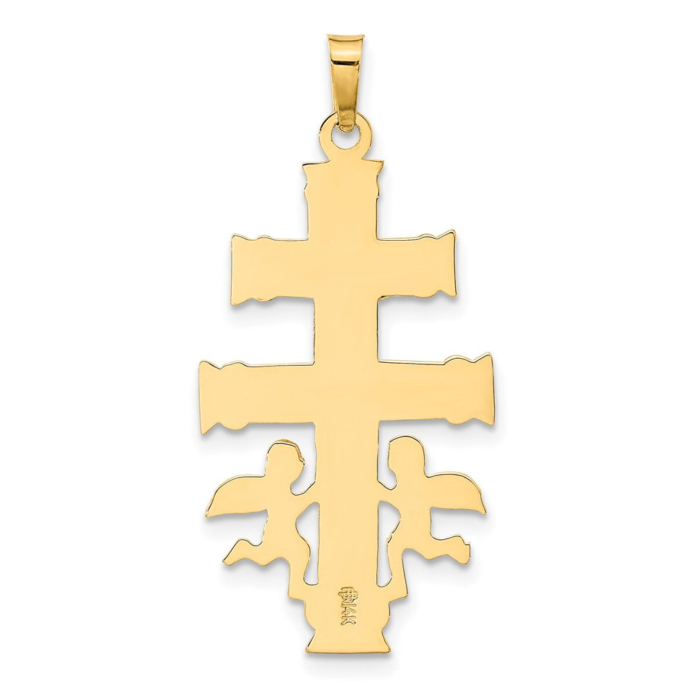 14K Bicolor-Gold Cara-Vaca-Kruzifix-Anhänger
