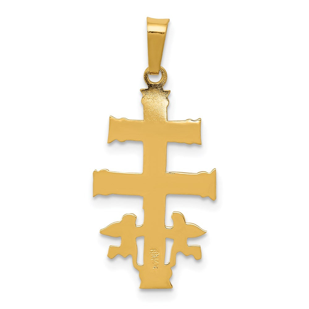 14K Bicolor-Gold Cara-Vaca-Kruzifix-Anhänger