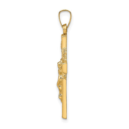 14K Gelbgold 14K Inri Hohl Kruzifix Anhänger