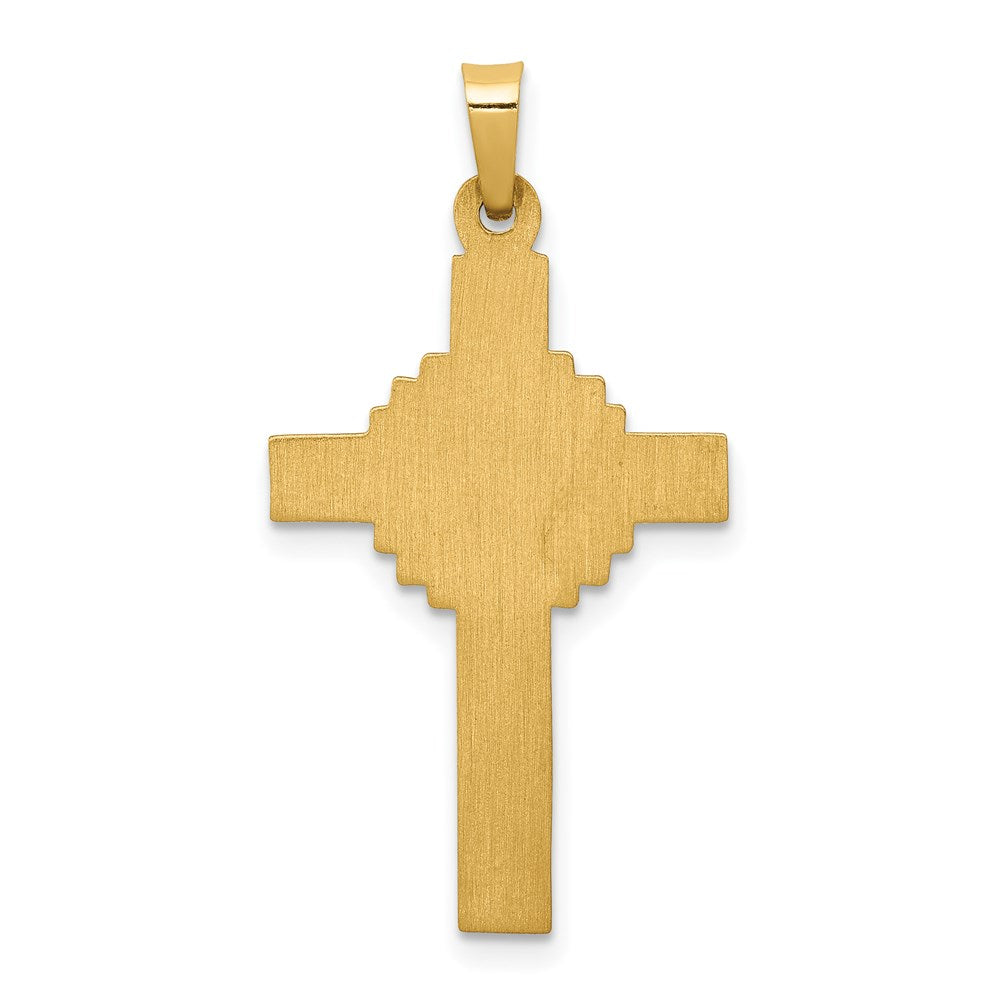 14K Gelbgold 14K Inri Hohl Kruzifix Anhänger