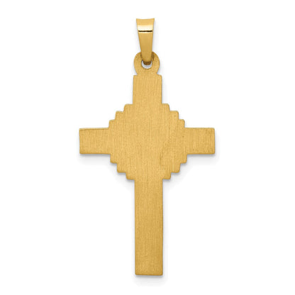 14K Gelbgold 14K Inri Hohl Kruzifix Anhänger