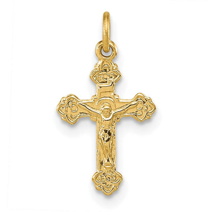 14K Gelbgold 14K Inri Hohl Kruzifix Anhänger