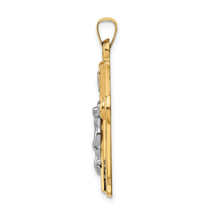 14K Bicolor 14K Bicolor Inri Hohl Kruzifix Anhänger