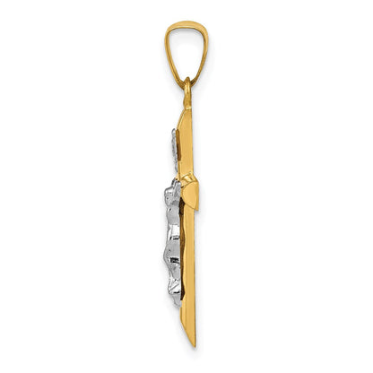 14K Bicolor 14K Bicolor Inri Hohl Kruzifix Anhänger