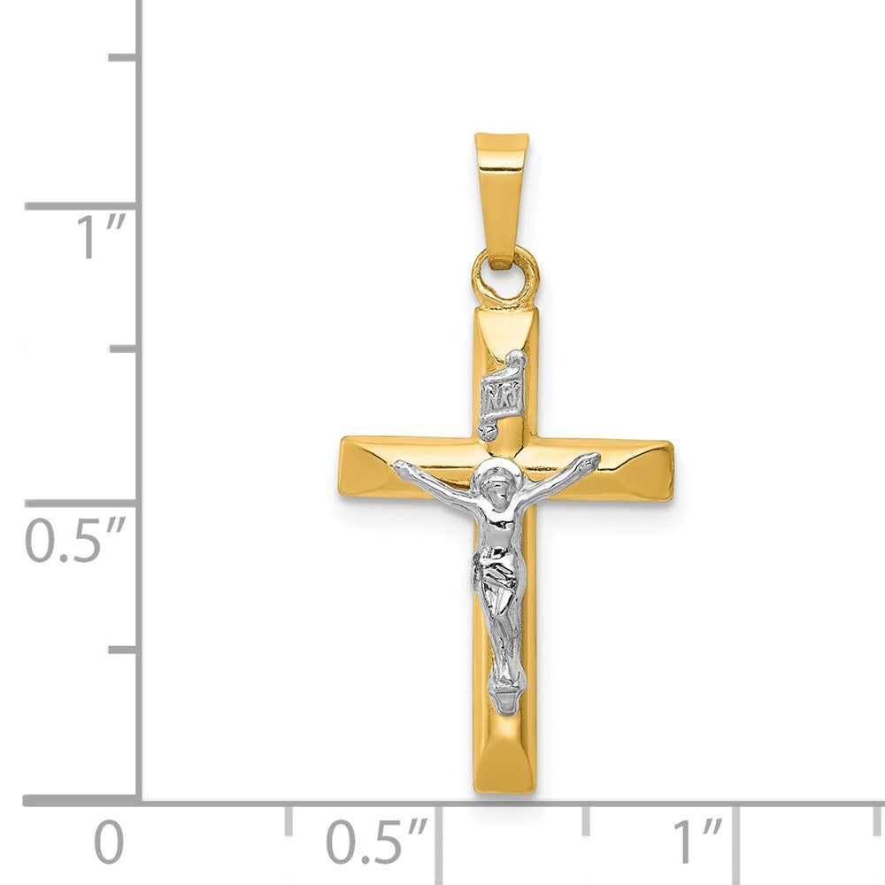 14K Bicolor 14K Bicolor Inri Hohl Kruzifix Anhänger