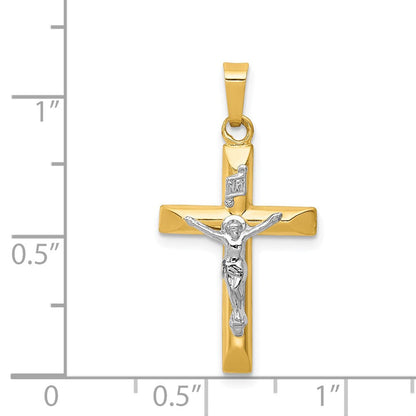 14K Bicolor 14K Bicolor Inri Hohl Kruzifix Anhänger