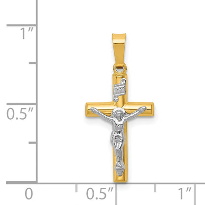 14K Bicolor 14K Bicolor Inri Hohl Kruzifix Anhänger
