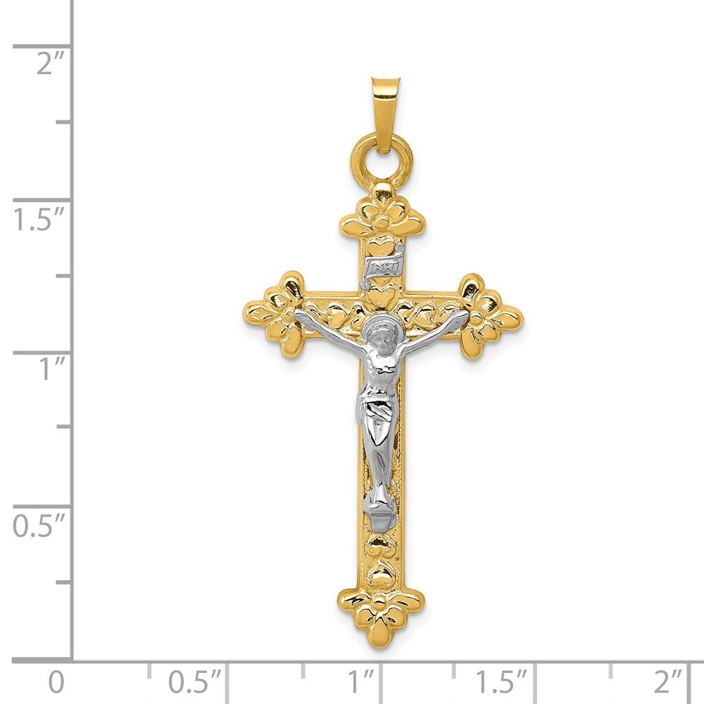 14K Bicolor 14K Bicolor Inri Hohl Kruzifix Anhänger