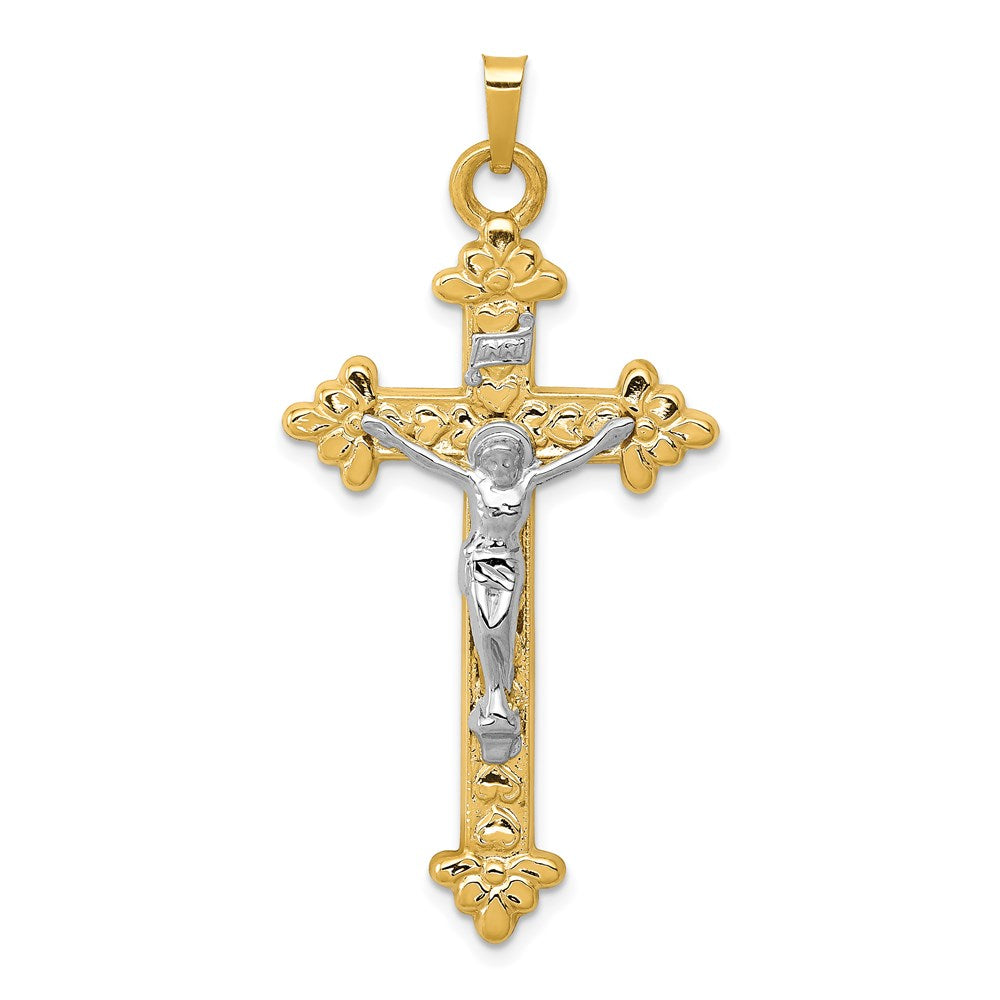 14K Bicolor 14K Bicolor Inri Hohl Kruzifix Anhänger