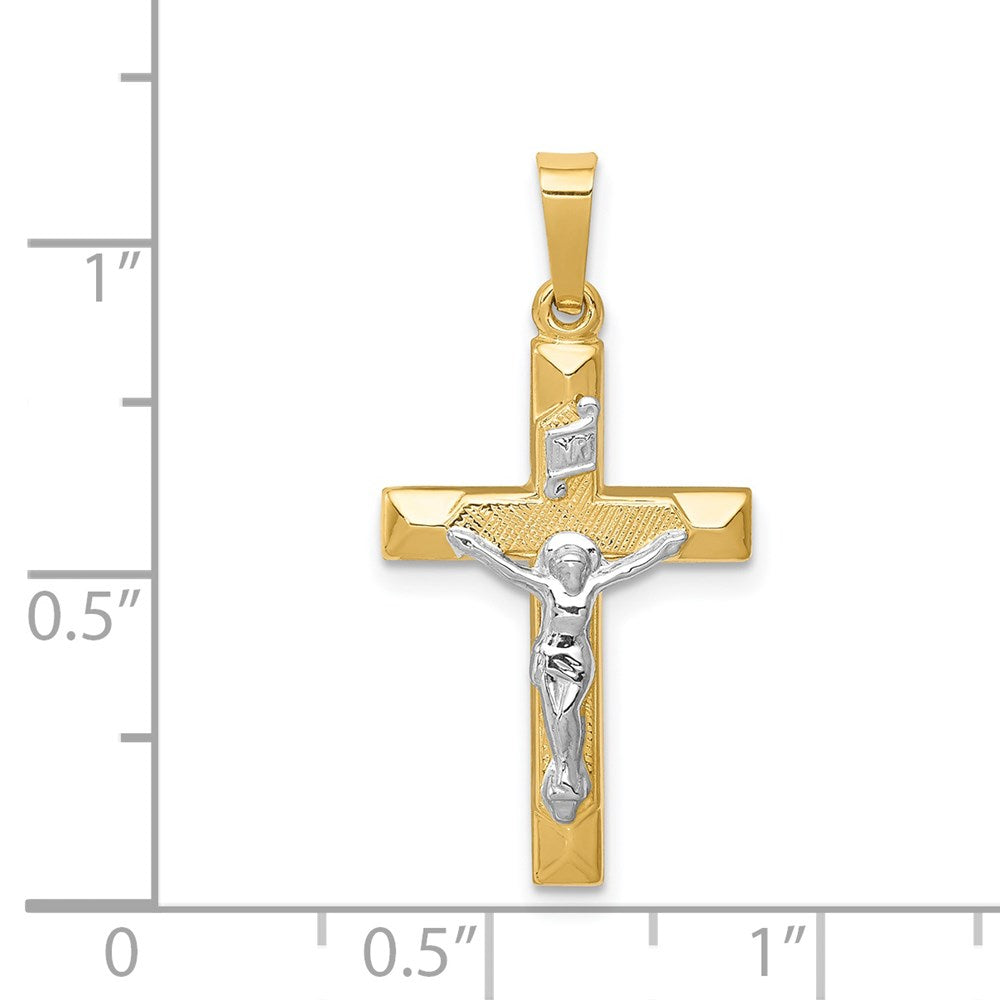 14K Bicolor 14K Bicolor Inri Hohl Kruzifix Anhänger