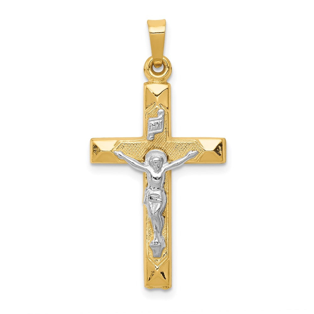14K Bicolor 14K Bicolor Inri Hohl Kruzifix Anhänger