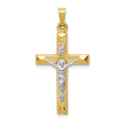 14K Bicolor 14K Bicolor Inri Hohl Kruzifix Anhänger