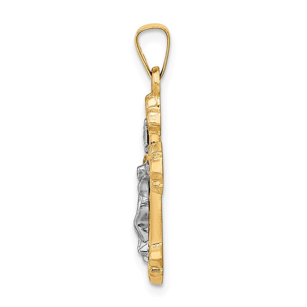14K Bicolor 14K Bicolor Inri Hohl Kruzifix Anhänger