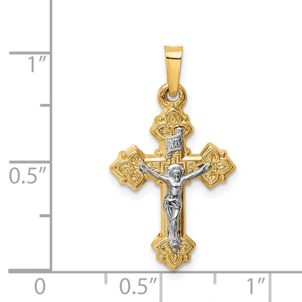 14K Bicolor 14K Bicolor Inri Hohl Kruzifix Anhänger