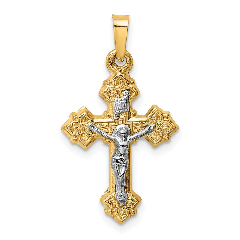 14K Bicolor 14K Bicolor Inri Hohl Kruzifix Anhänger