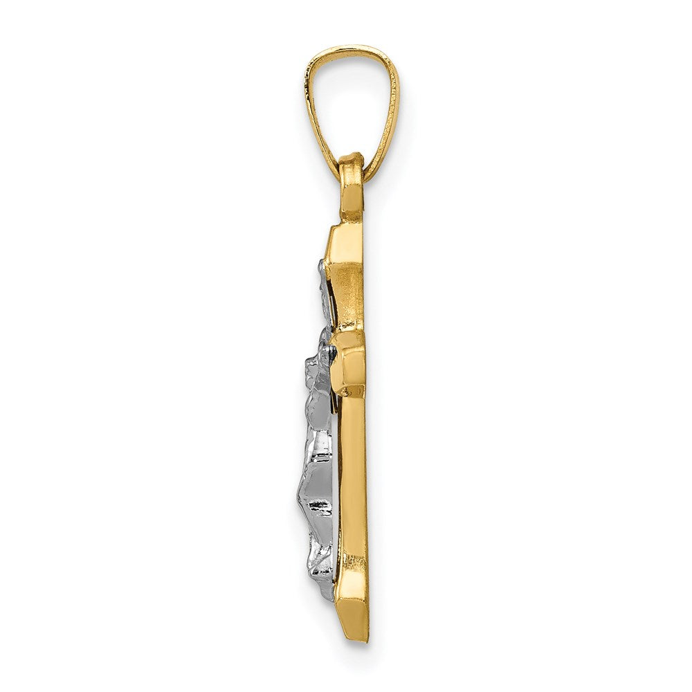 14K Bicolor 14K Bicolor Inri Hohl Kruzifix Anhänger