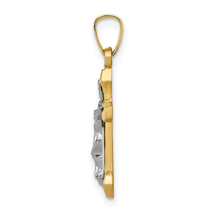 14K Bicolor 14K Bicolor Inri Hohl Kruzifix Anhänger