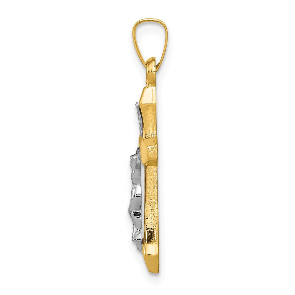 14K Bicolor 14K Bicolor Inri Hohl Kruzifix Anhänger