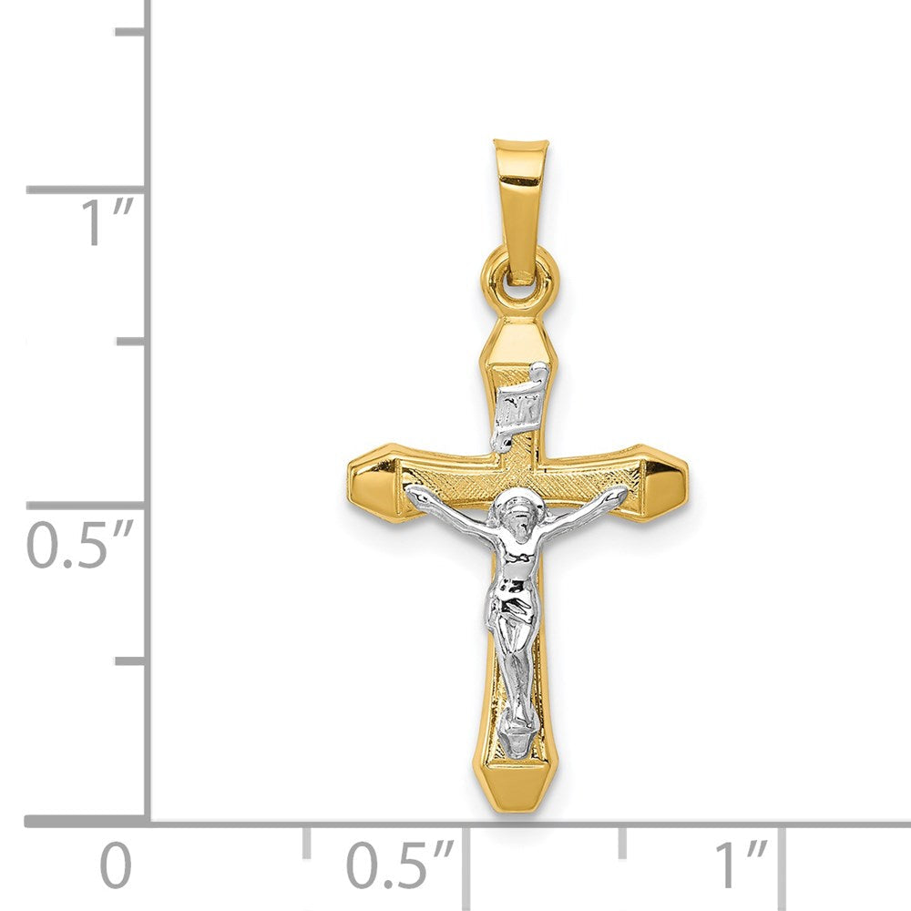 14K Bicolor 14K Bicolor Inri Hohl Kruzifix Anhänger