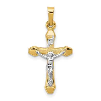 14K Bicolor 14K Bicolor Inri Hohl Kruzifix Anhänger