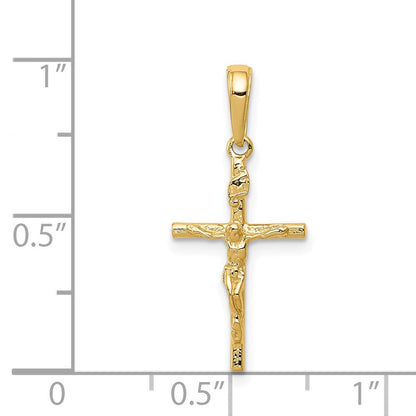14K Gelbgold 14K Inri Hohl Kruzifix Anhänger