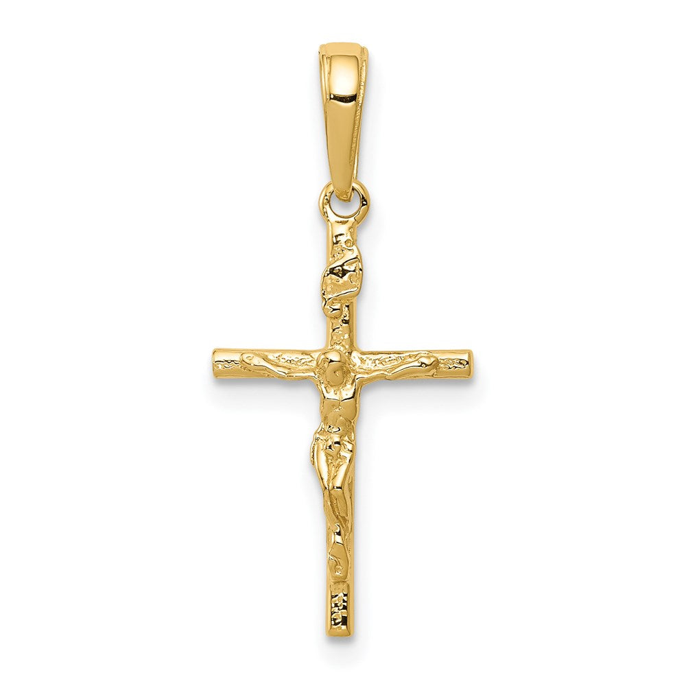 14K Gelbgold 14K Inri Hohl Kruzifix Anhänger