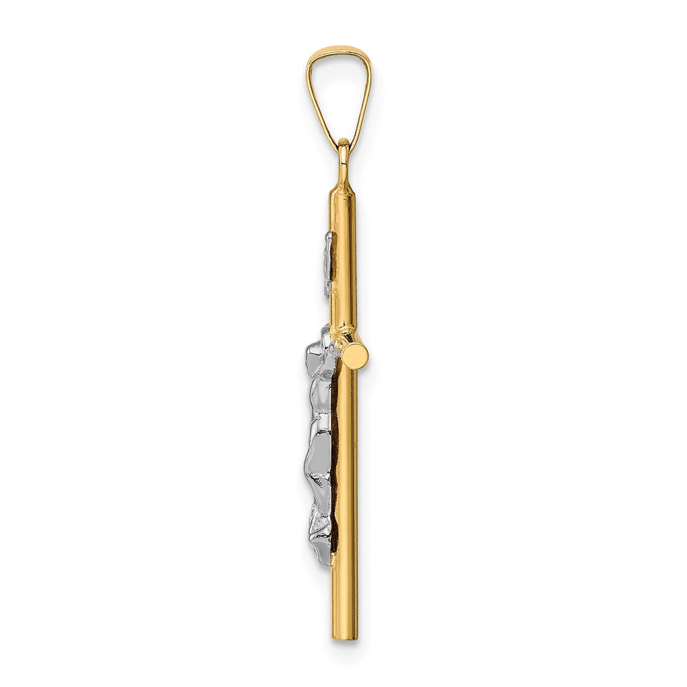 14K Bicolor-Gold INRI-Kruzifix-Anhänger