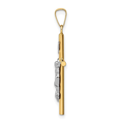 14K Bicolor-Gold INRI-Kruzifix-Anhänger