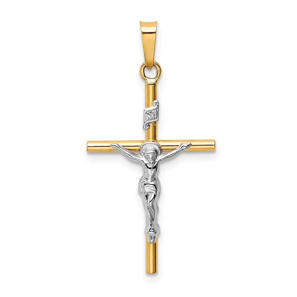 14K Bicolor-Gold INRI-Kruzifix-Anhänger