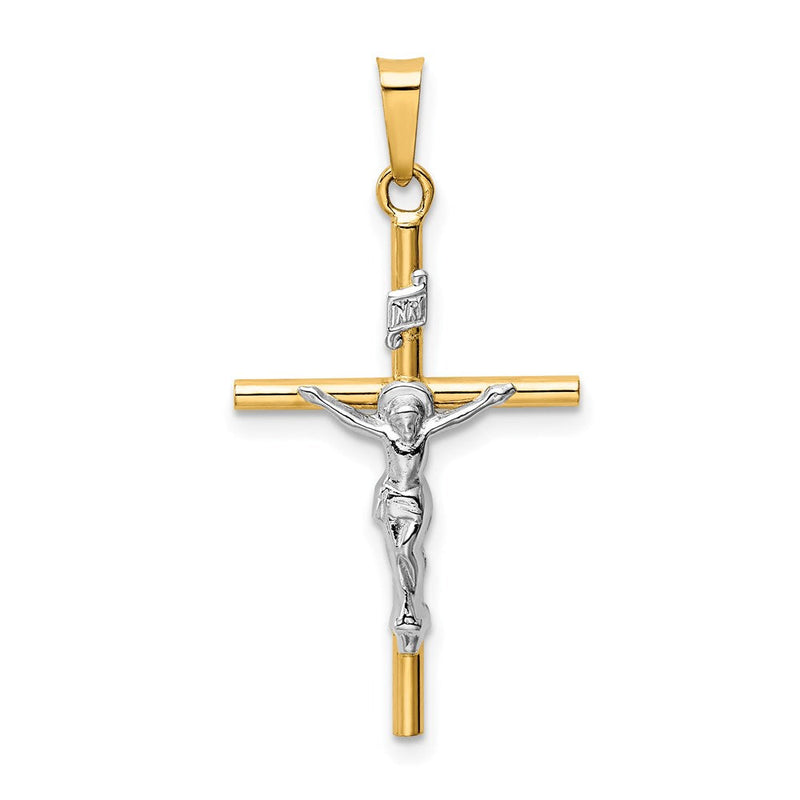 14K Bicolor-Gold INRI-Kruzifix-Anhänger