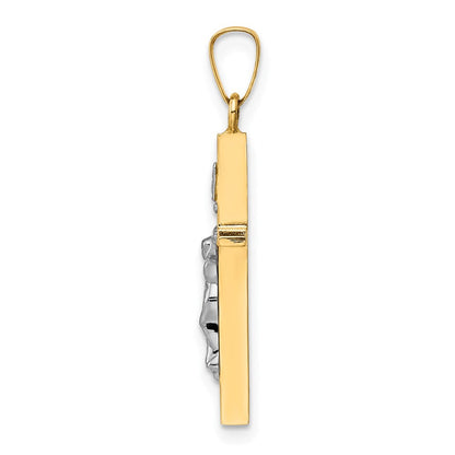 14K Bicolor-Gold INRI-Kruzifix-Anhänger