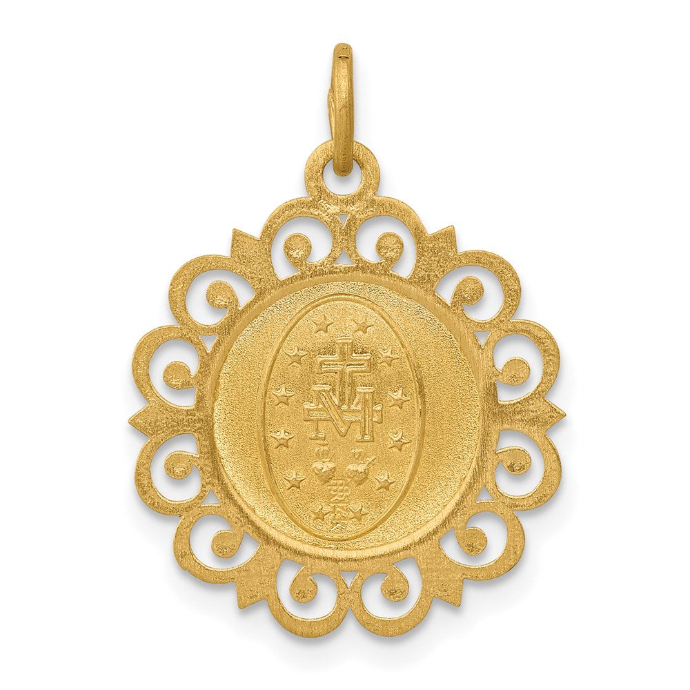 14K Gelbgold Wunderbare Medaille Charm-Anhänger