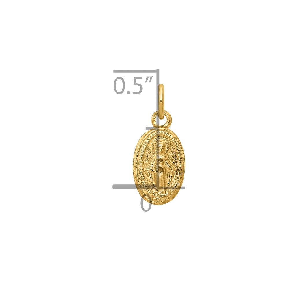 14K Gelbgold 14K Wundertätig Medaille Charm