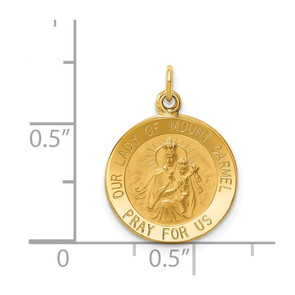 14K Gelbgold Unsere Liebe Frau vom Berge Karmel Medaille-Charm