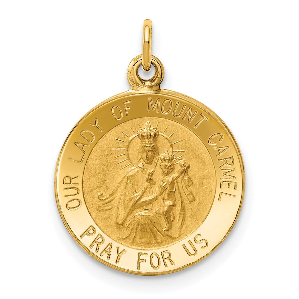 14K Gelbgold Unsere Liebe Frau vom Berge Karmel Medaille-Charm