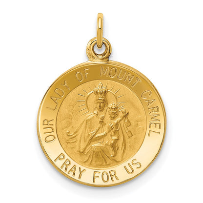 14K Gelbgold Unsere Liebe Frau vom Berge Karmel Medaille-Charm