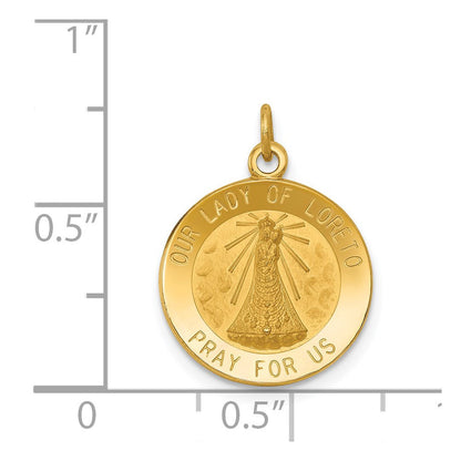 14K Gelbgold Unsere Liebe Frau von Loreto Medaille Charm